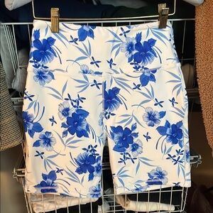 LoveShackFancy Floral Blue and White Women's Shorts